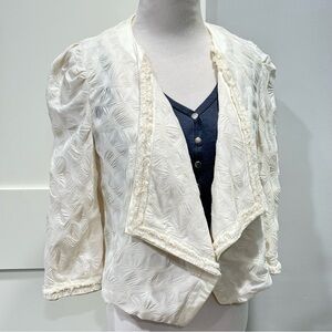 McGinn White Swirled Textured Draped Blazer